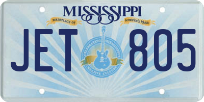 MS license plate JET805