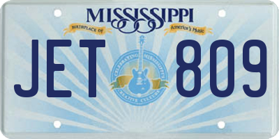 MS license plate JET809