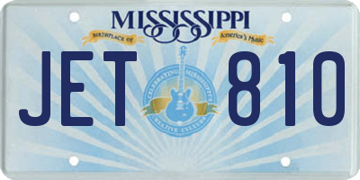 MS license plate JET810