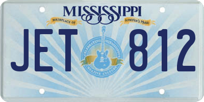MS license plate JET812