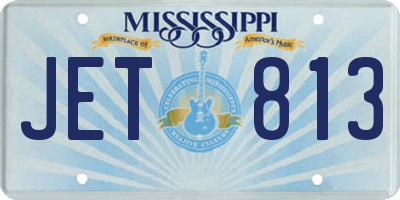 MS license plate JET813