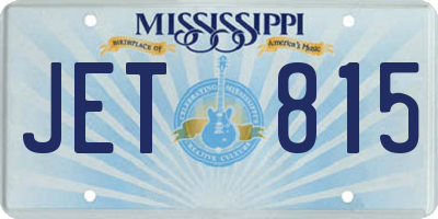 MS license plate JET815