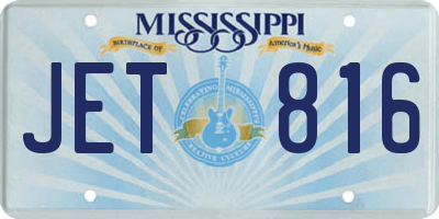 MS license plate JET816