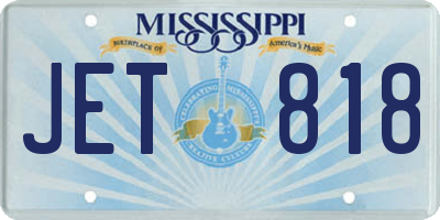 MS license plate JET818