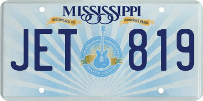 MS license plate JET819