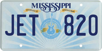 MS license plate JET820