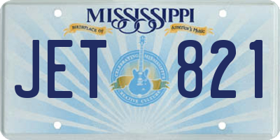 MS license plate JET821