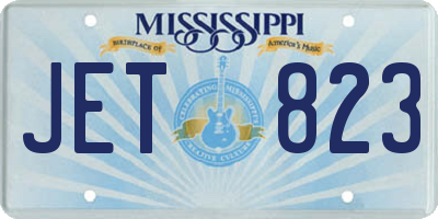 MS license plate JET823