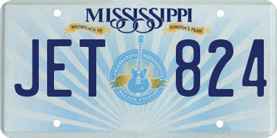 MS license plate JET824