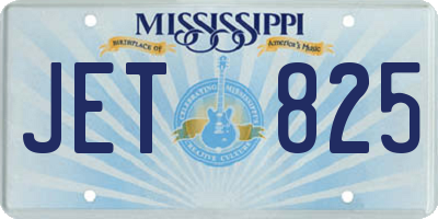 MS license plate JET825