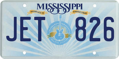 MS license plate JET826