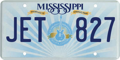 MS license plate JET827