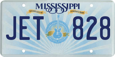 MS license plate JET828