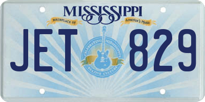 MS license plate JET829