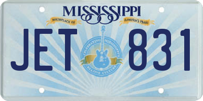 MS license plate JET831