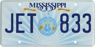MS license plate JET833