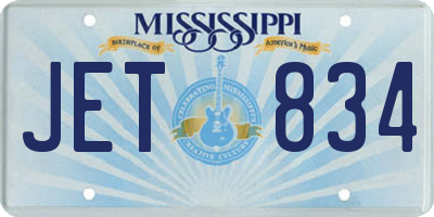 MS license plate JET834