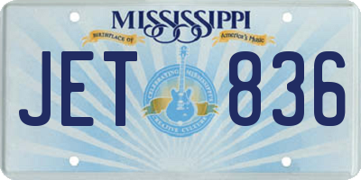 MS license plate JET836