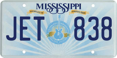 MS license plate JET838