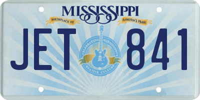 MS license plate JET841
