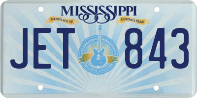 MS license plate JET843