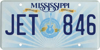 MS license plate JET846