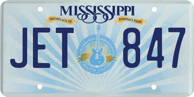 MS license plate JET847