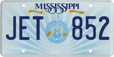 MS license plate JET852