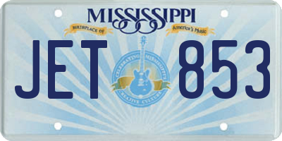 MS license plate JET853