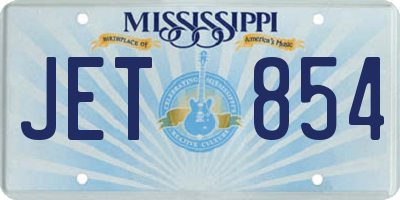 MS license plate JET854