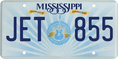 MS license plate JET855