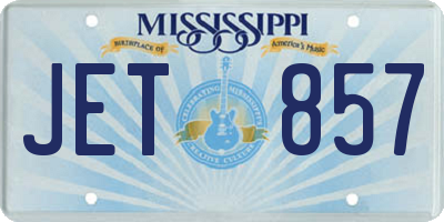 MS license plate JET857