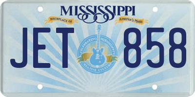 MS license plate JET858