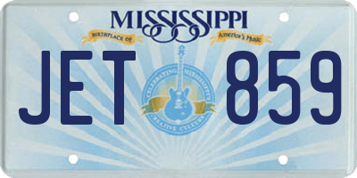 MS license plate JET859