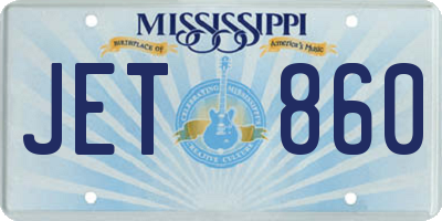 MS license plate JET860