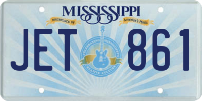 MS license plate JET861
