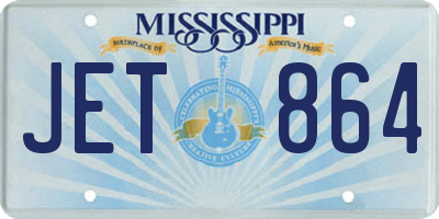 MS license plate JET864