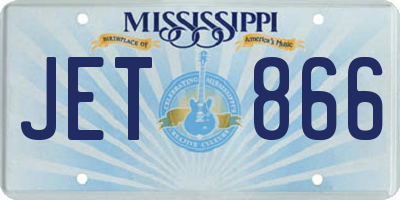 MS license plate JET866
