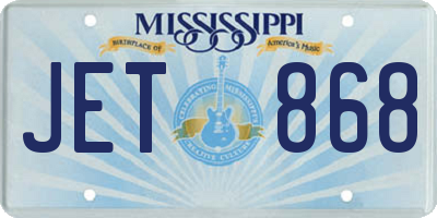 MS license plate JET868