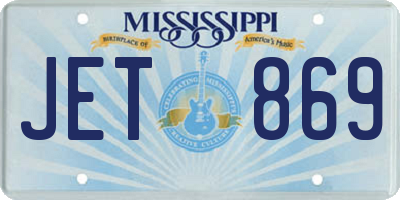 MS license plate JET869