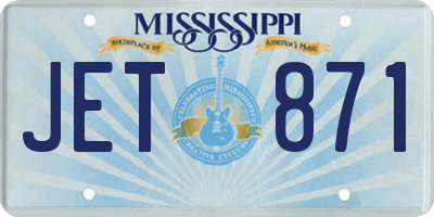 MS license plate JET871