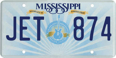 MS license plate JET874