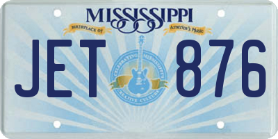 MS license plate JET876