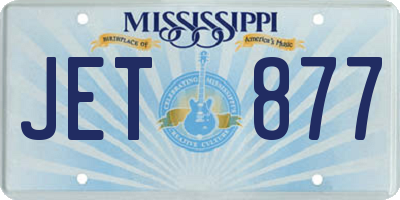 MS license plate JET877