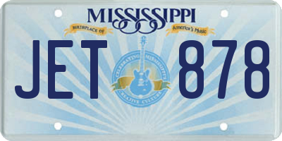 MS license plate JET878