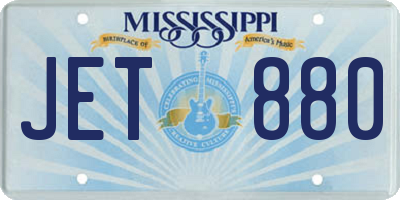 MS license plate JET880