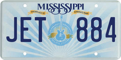 MS license plate JET884