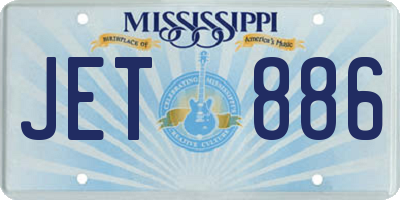 MS license plate JET886