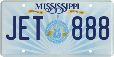 MS license plate JET888