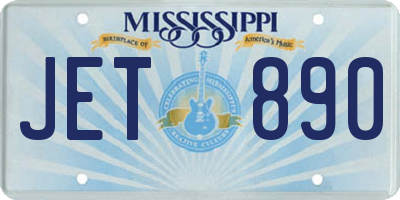 MS license plate JET890